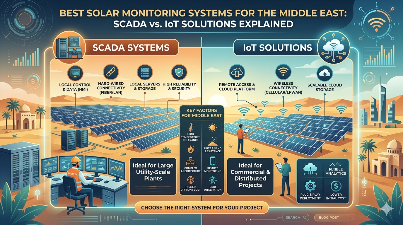 Best Solar Monitoring Systems for the Middle East: SCADA vs IoT Solutions Explained